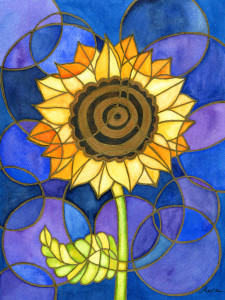 watercolor sunflower