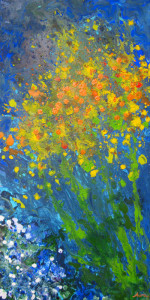 impressionist flowers in acrylic